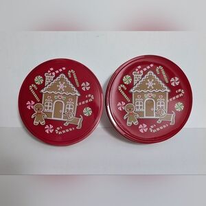 Gingerbread House Holiday Plastic Round Christmas Containers